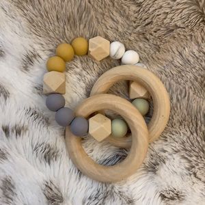Silicone and Wood Beaded Teething Toy